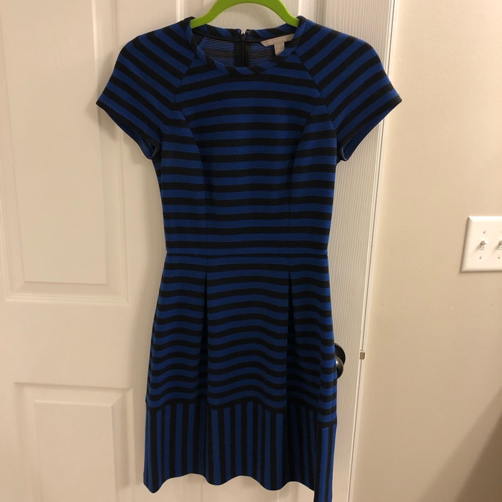 Black and blue striped dress